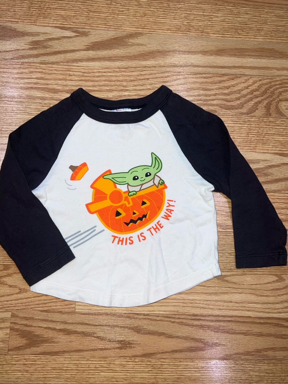 Hanna Andersson Baby Yoda Halloween Raglan Tee - Orange & Black